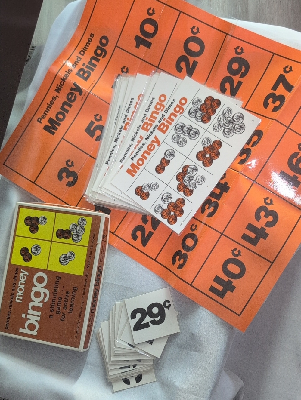Money Bingo Learning Game - Orange